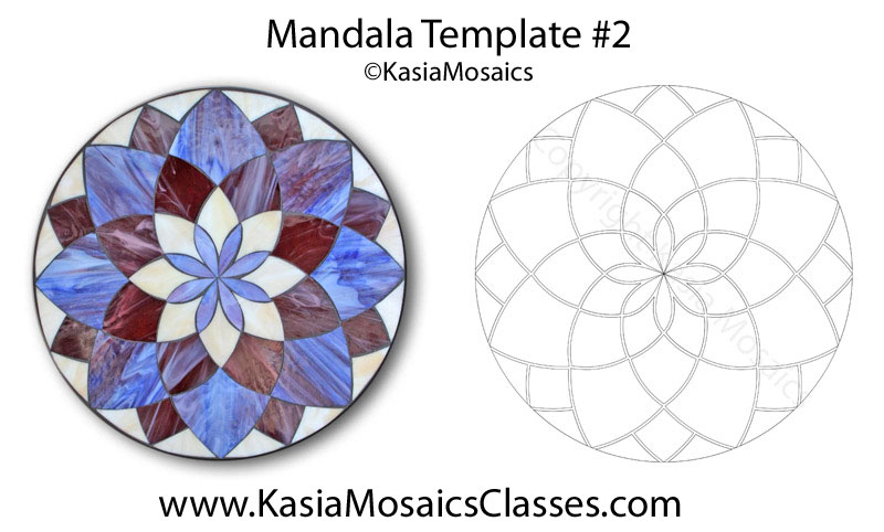 Verhoog jezelf invoegen Bomen planten Kasia Mosaics Classes » Template Download: Mandala Design #2